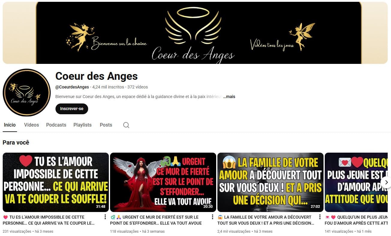 YouTube à Venda – 4 mil inscritos – Orientação Espiritual e Bem-Estar