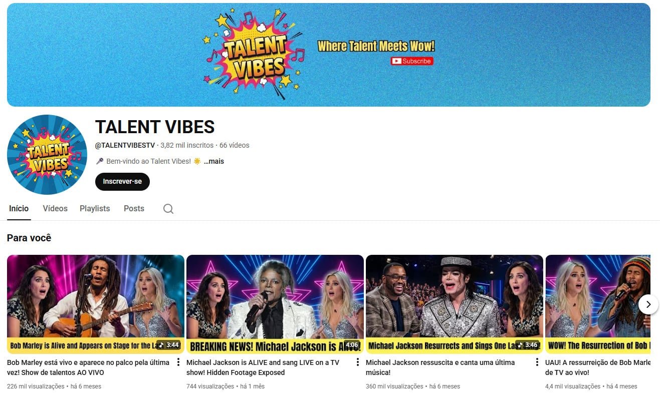 YouTube à Venda – 3 mil inscritos – Talentos e Curiosidades do Mundo Pop