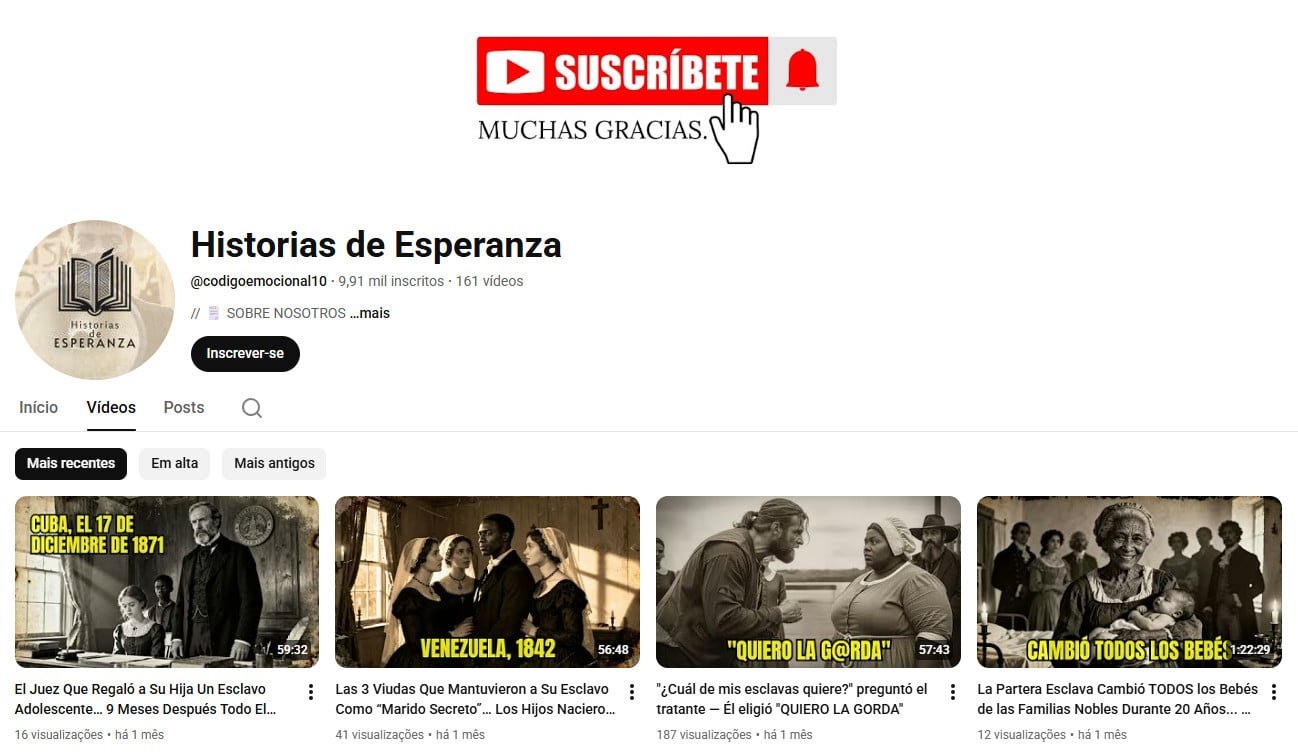 YouTube à Venda – 9 mil inscritos – Histórias de Impacto e Reflexão