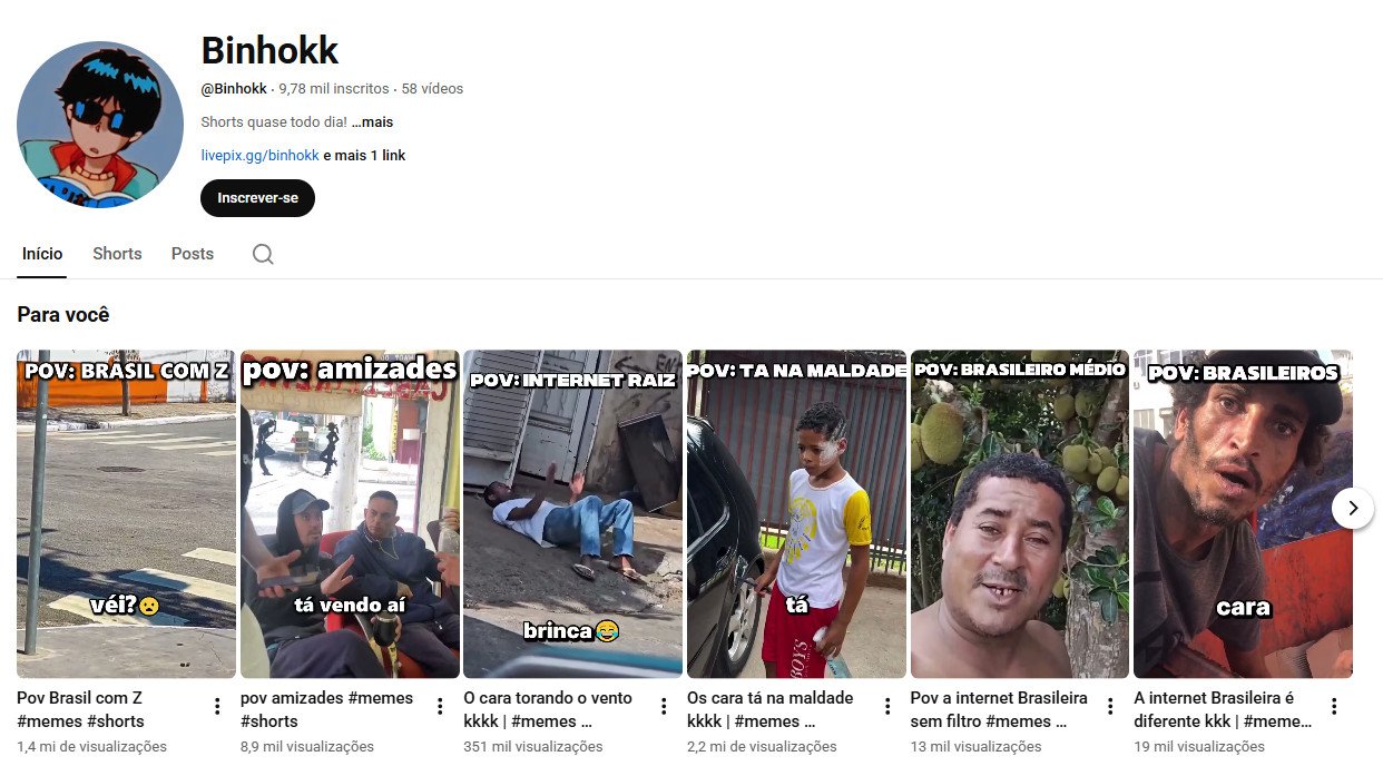 YouTube à Venda (Não Monetizado) – 9 mil inscritos – Humor e Memes BR