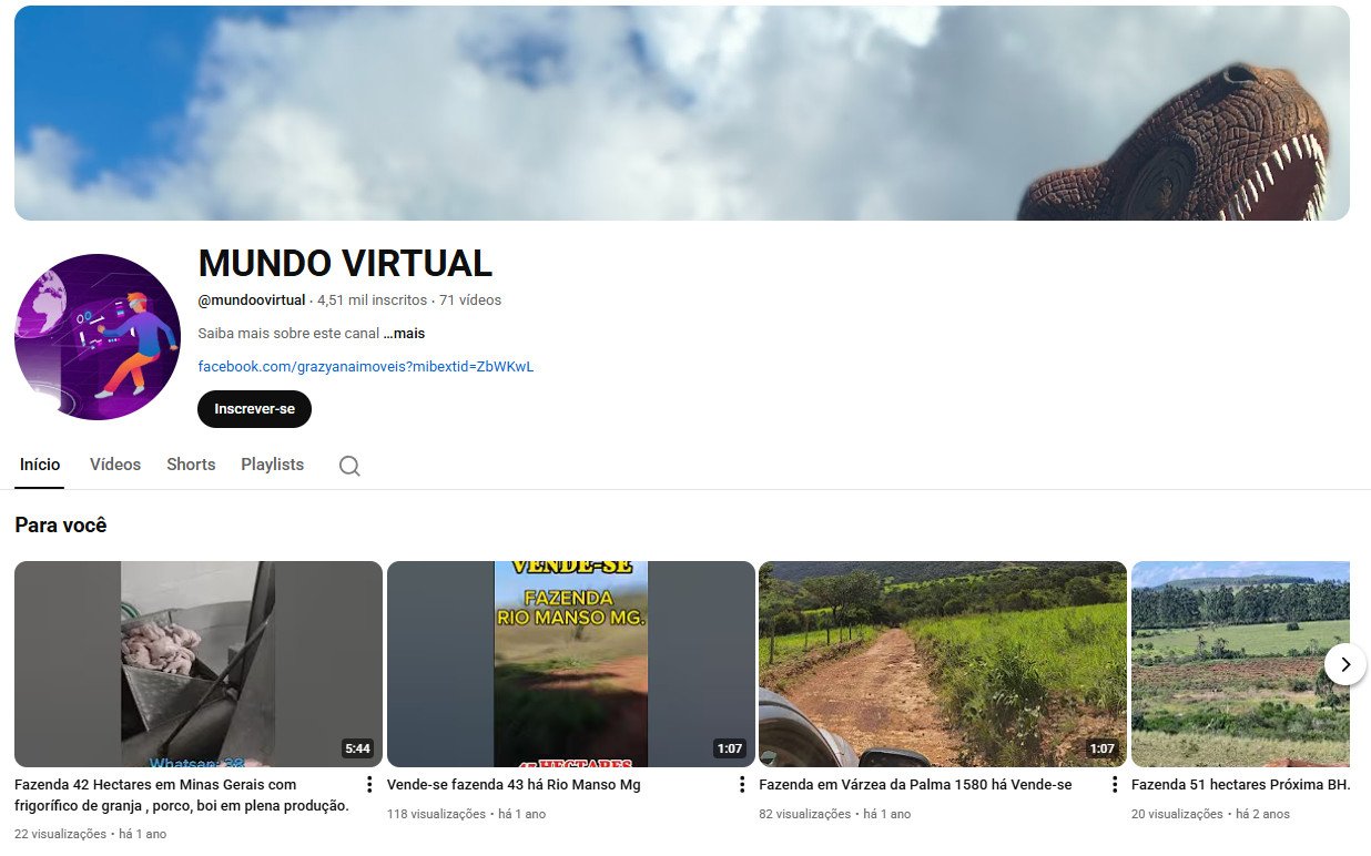 YouTube à Venda (Não Monetizado) – 4 mil inscritos – Agronegócio e Fazendas