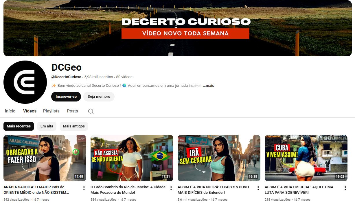 YouTube à Venda (Não Monetizado) – 5 mil inscritos – Geopolítica e Curiosidades Globais