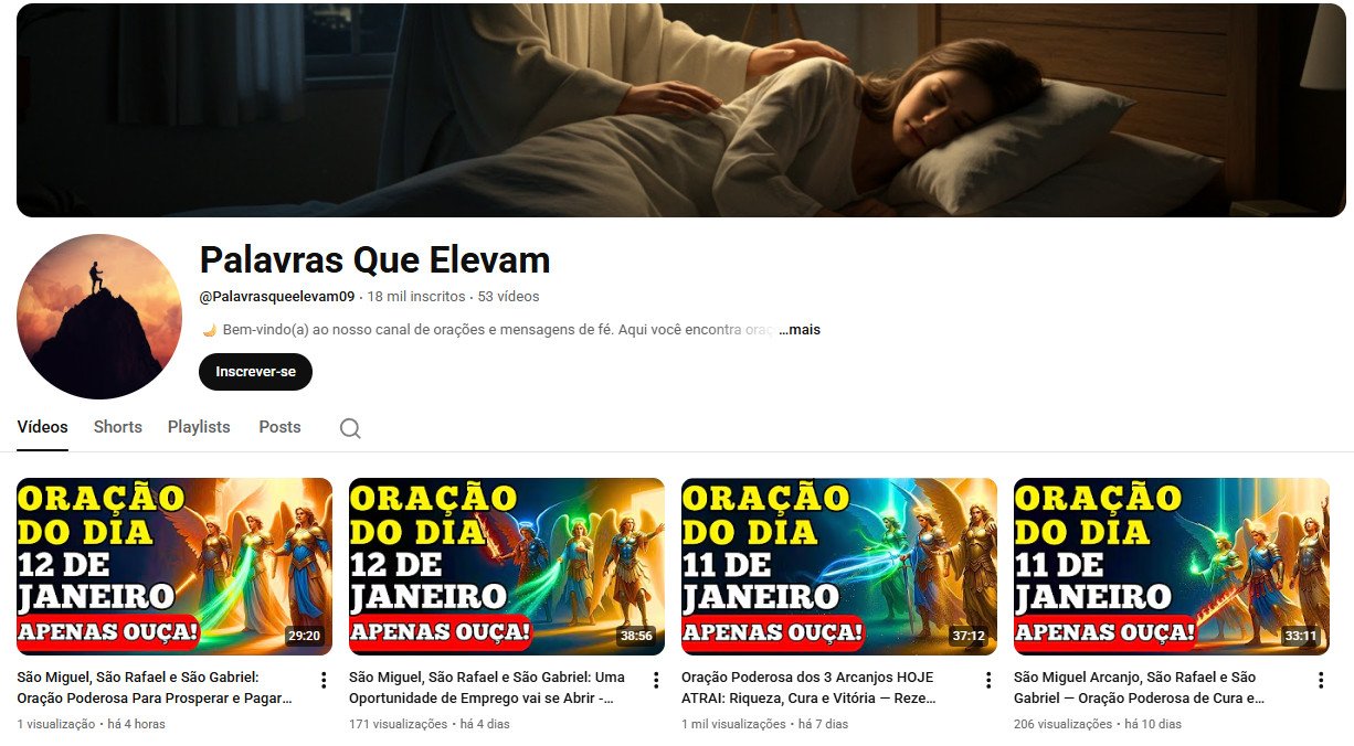 YouTube à Venda – 18 mil inscritos – Orações e Mensagens de Fé