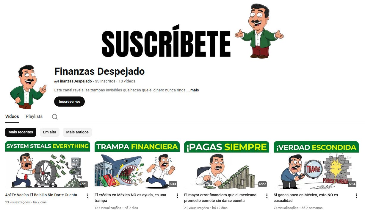 YouTube à Venda (Não Monetizado) – 33 inscritos – Finanças Pessoais e Educação Financeira