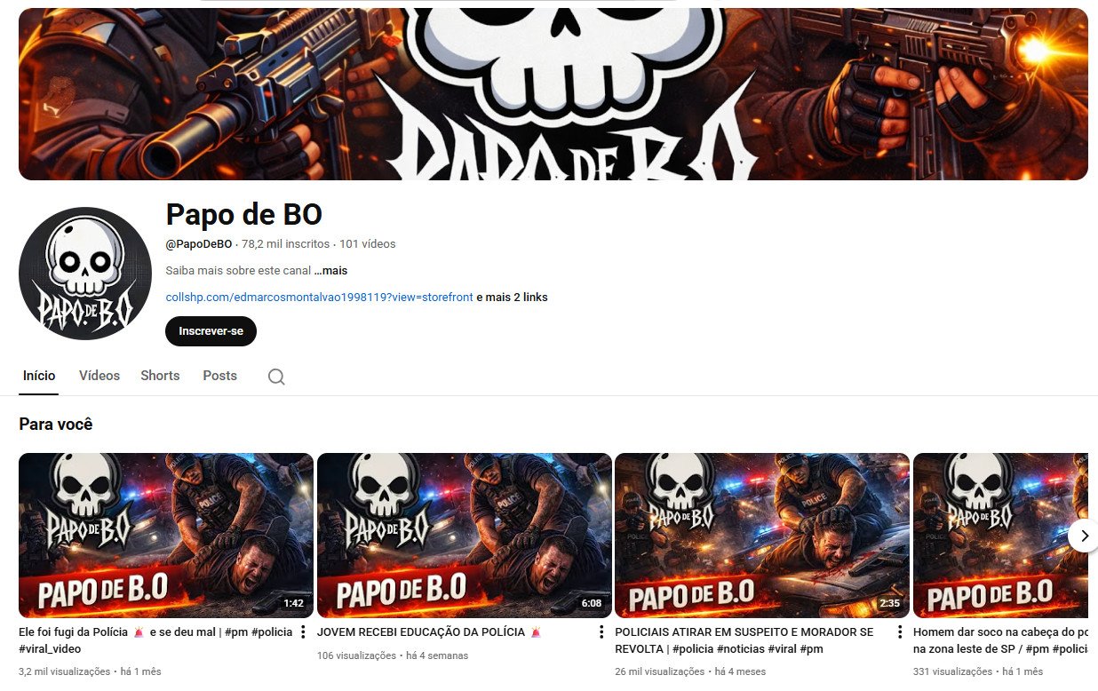 YouTube à Venda (Não Monetizado) – 78 mil inscritos – Notícias Policiais e Ação