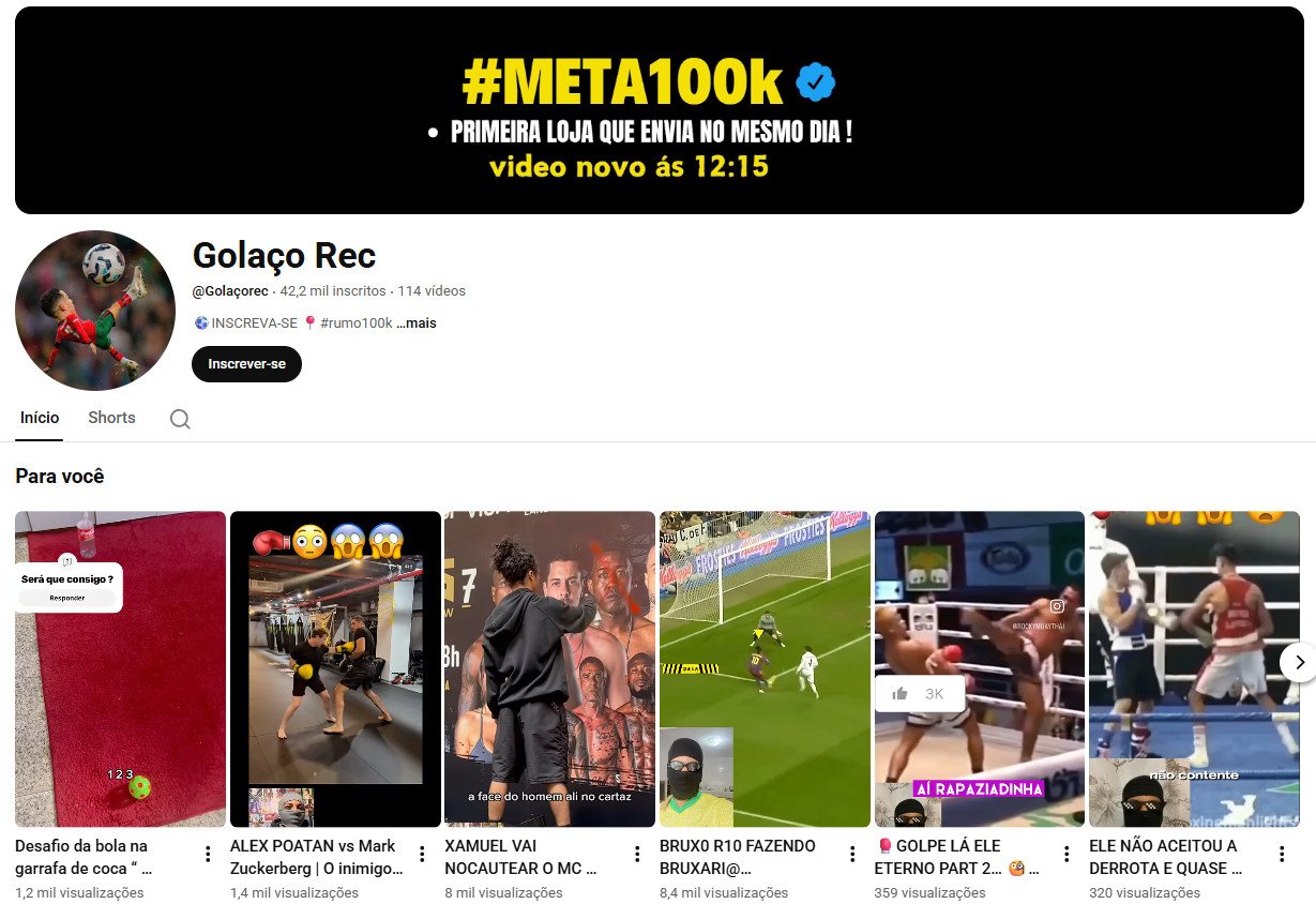 YouTube à Venda – 42 mil inscritos – Desportos e Momentos Virais
