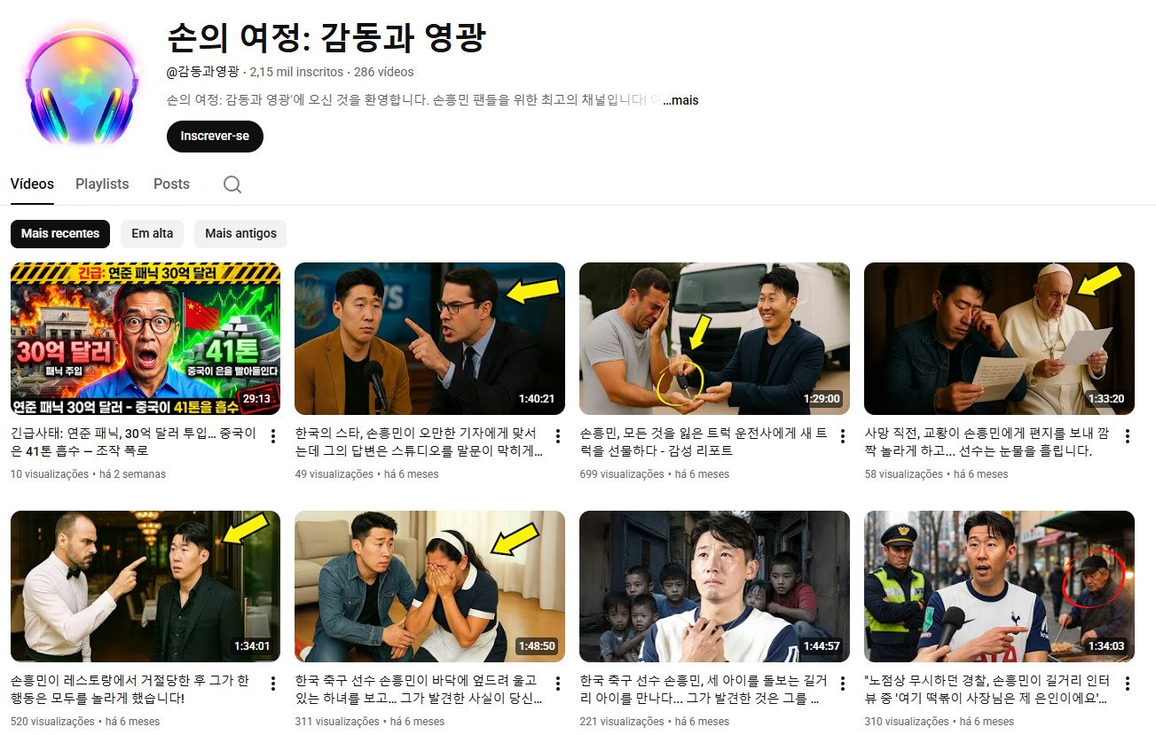 YouTube à Venda – 2 mil inscritos – Futebol e Histórias de Impacto