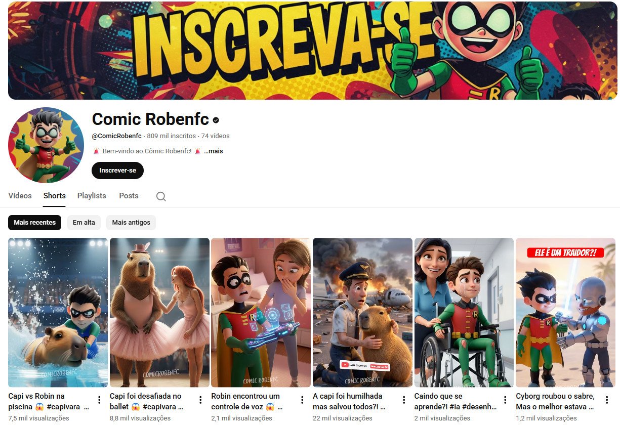 YouTube à Venda (Não Monetizado) – 809 mil inscritos – Animações e Histórias Criativas