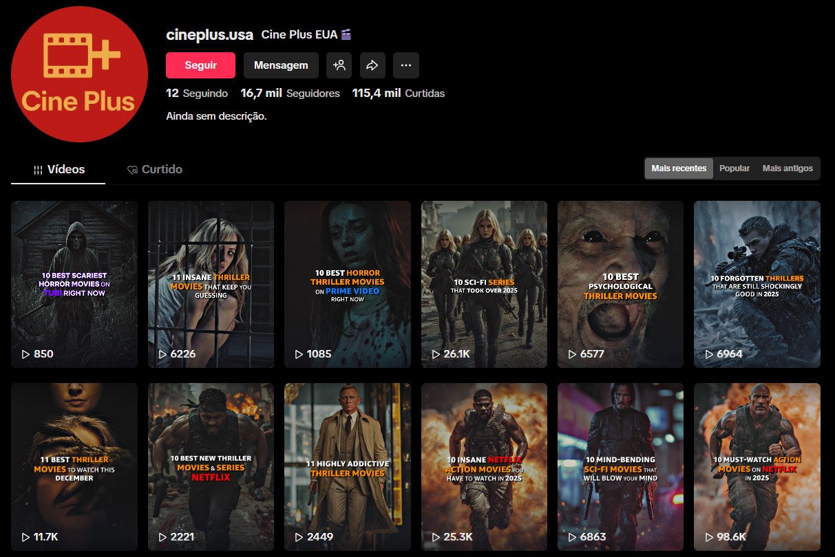 TikTok à venda – Dicas e Listas de Filmes e Séries | 16 mil seguidores