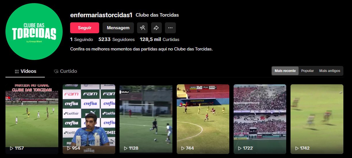 TikTok à venda – Melhores Momentos do Futebol | 5 mil seguidores