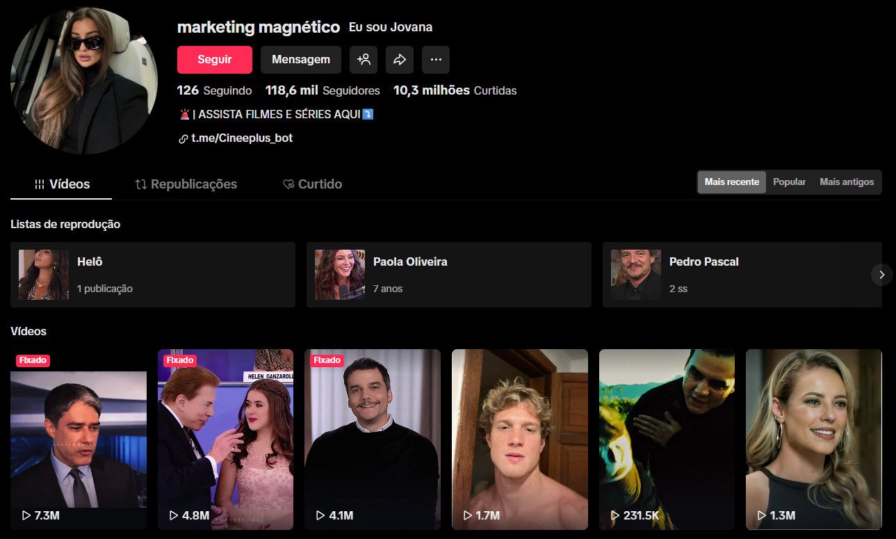 TikTok à venda – Entretenimento, Filmes e Famosos | 118 mil seguidores