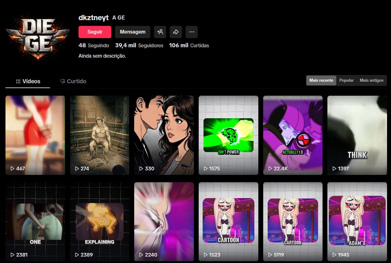 TikTok à venda – Curiosidades de Desenhos e Animações | 39 mil seguidores