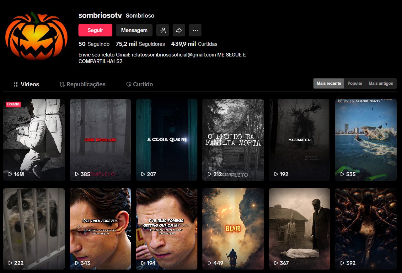TikTok à venda – Relatos e Histórias de Terror | 75 mil seguidores