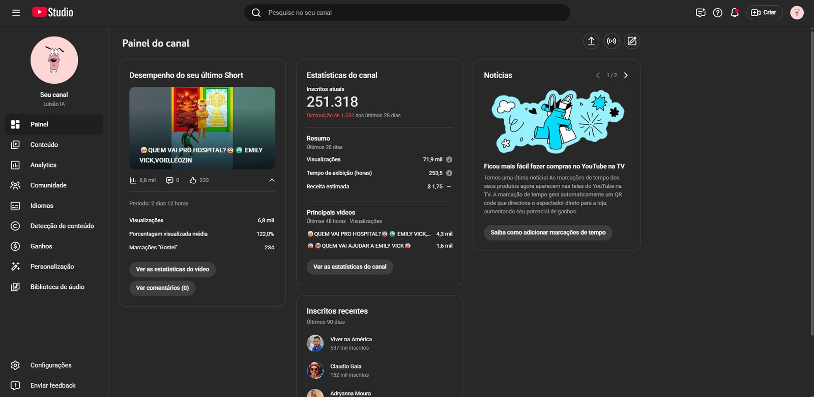 CANAL DE SHORTS MONETIZADO COM MAIS DE 200K DE INSCRITOS,SEM PROBLEMA ALGUM,SÓ PEGAR E POSTAR,CANAL COM UMA BOA RETENÇÃO E PODE MUDAR DE NICHO SE QUISER.