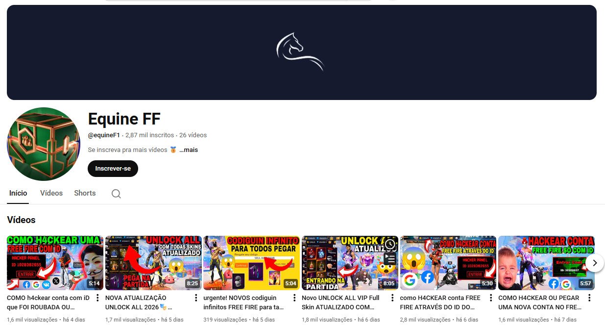 Canal no YouTube à venda – Equine FF | 2 mil Inscritos