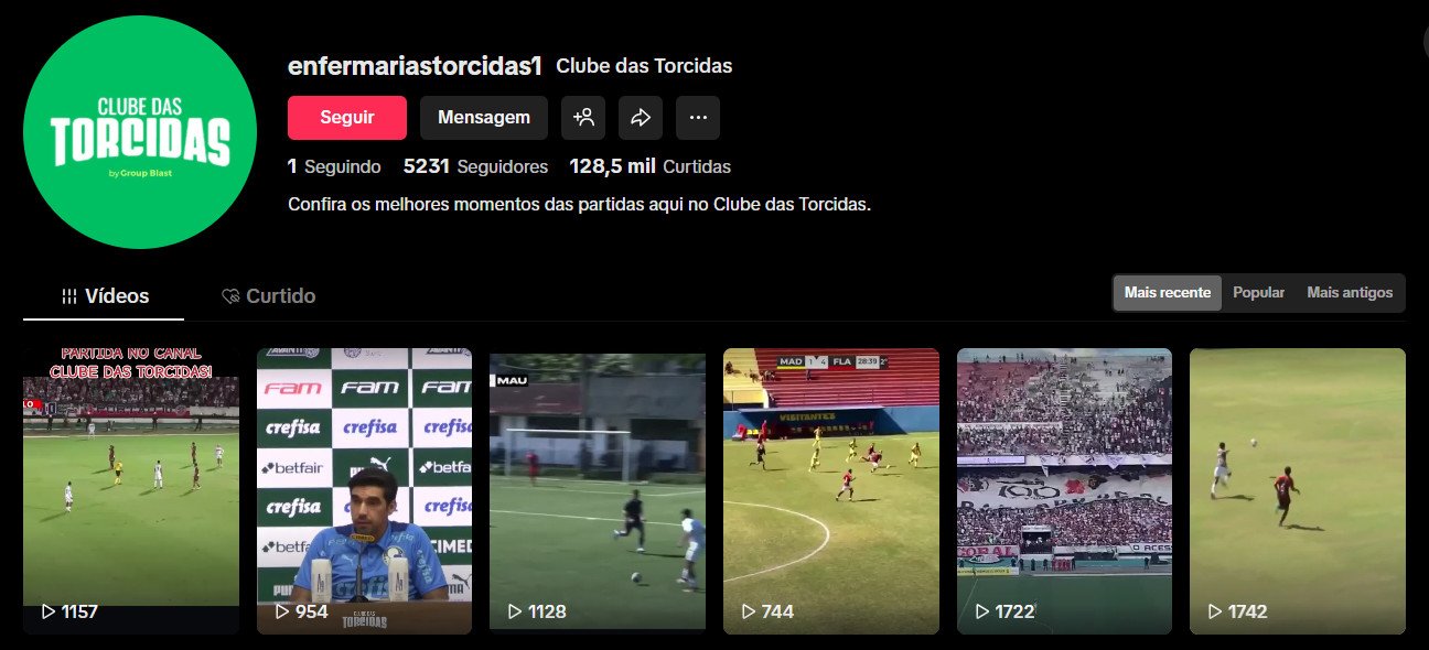 TikTok à venda – Melhores Momentos do Futebol | 5 mil seguidores