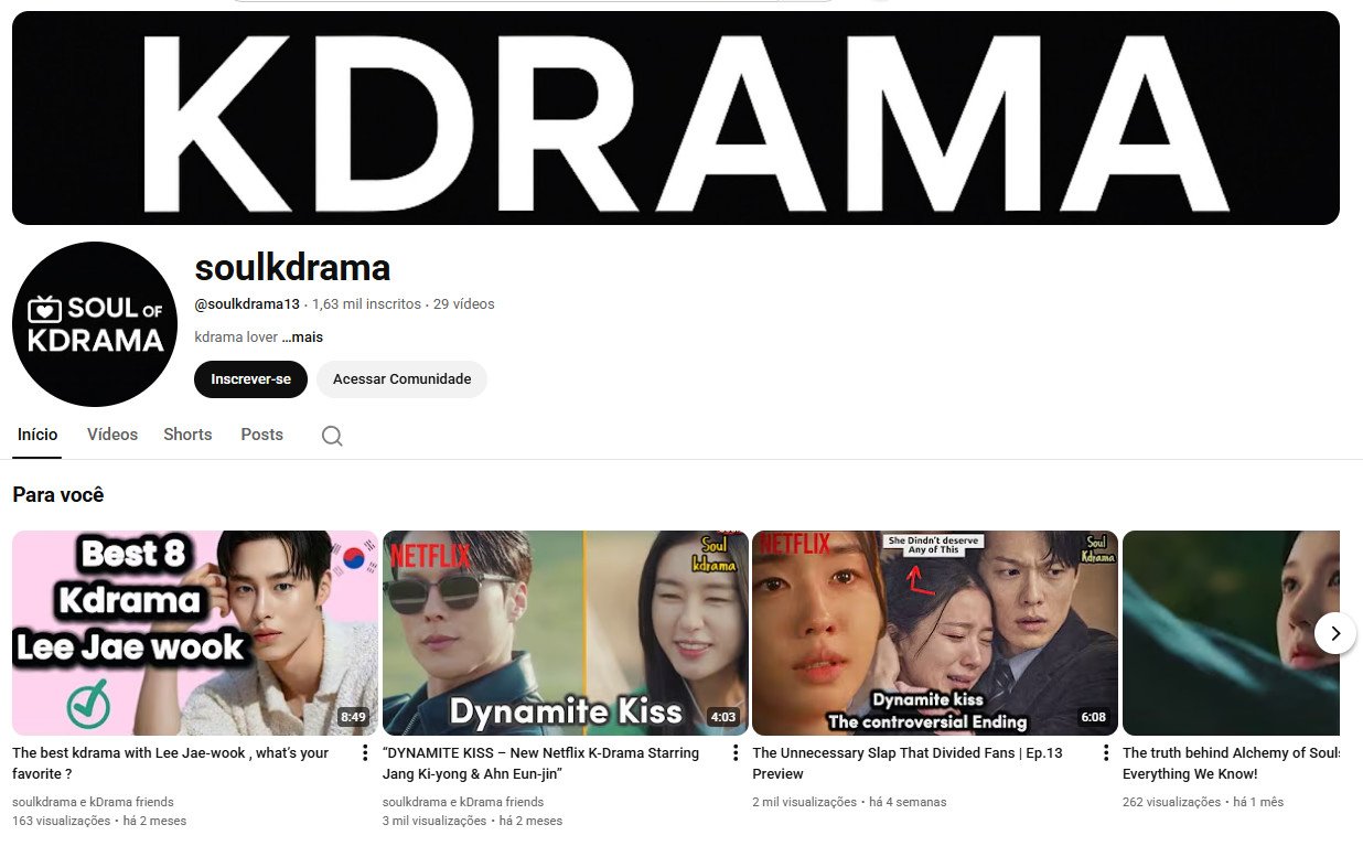 YouTube à venda – Entretenimento e Dorama (K-Drama) | 1 mil inscritos