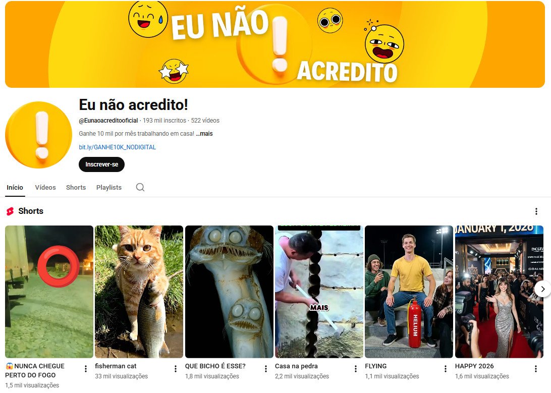 YouTube à venda – Curiosidades e Entretenimento Viral | 193 mil inscritos