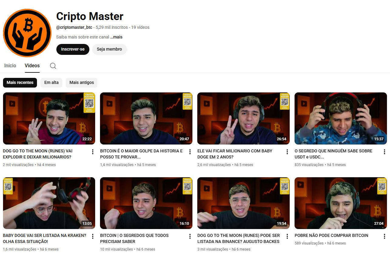 YouTube à venda – Criptomoedas e Finanças | 5 mil inscritos 💰