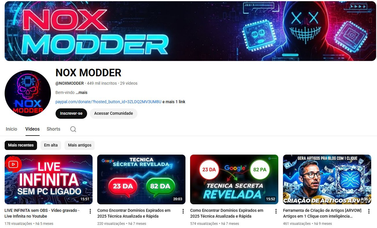 YouTube à venda – Tecnologia e Ferramentas Digitais (Não Monetizado) | 449 mil inscritos