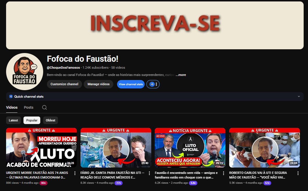 Canal BR de Histórias – 1,2K de Inscritos – Fácil Edição