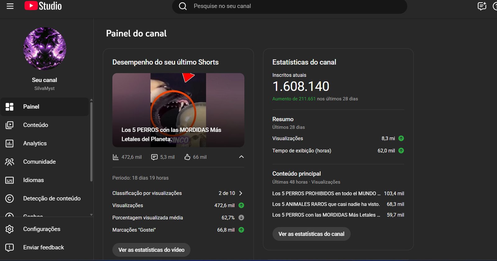 CANAL MONETIZADO YOUTUBE – 1,6 MILHÃO DE INSCRITOS