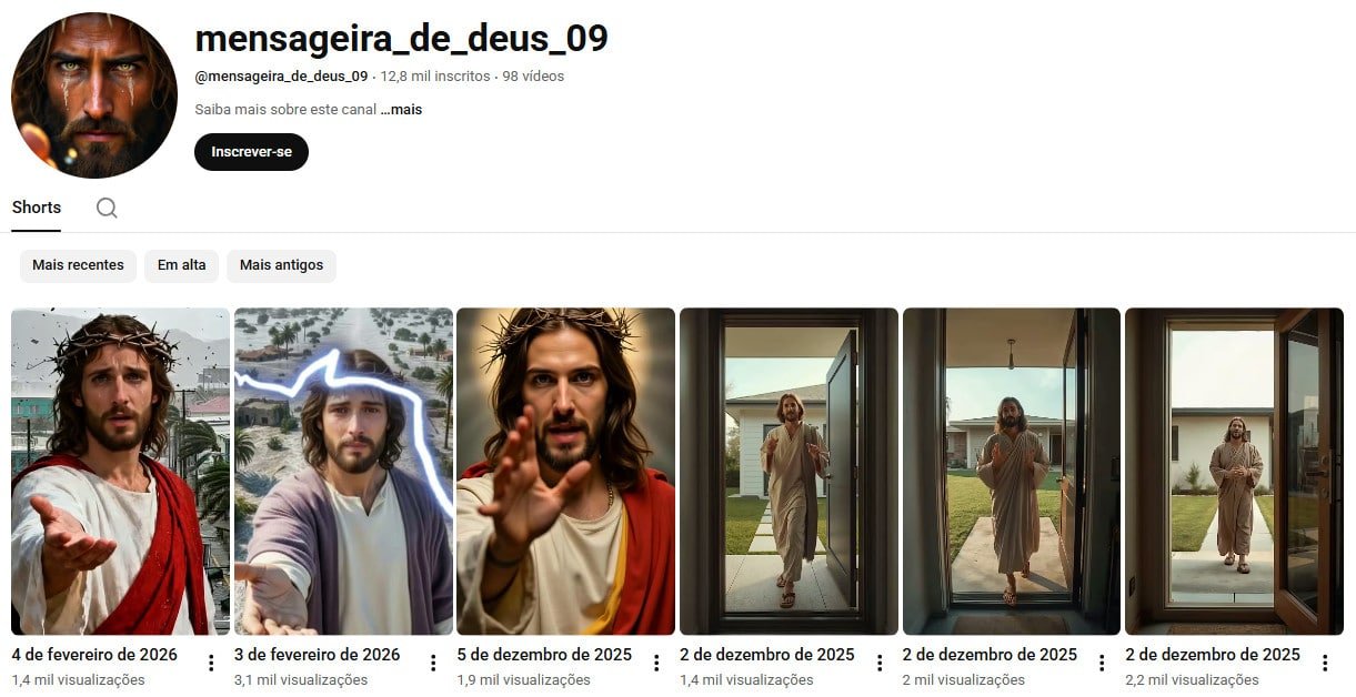 Canal no YouTube à venda (Não Monetizado) – mensageira_de_deus_09: Mensagens de Fé (12 mil inscritos)