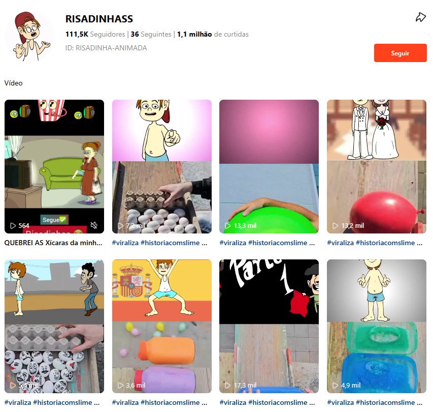 Perfil no Kwai à venda – RISADINHASS: Animações e Humor (111 mil seguidores)