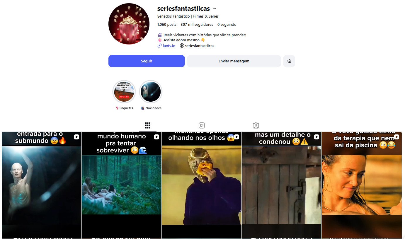 Perfil no Instagram à venda – Filmes e Séries (307 mil seguidores)
