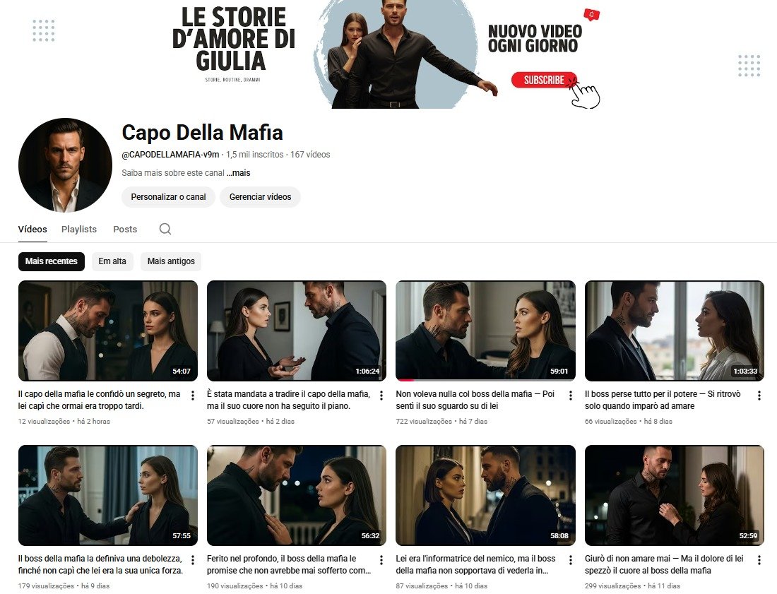 Canal Monetizado em Italiano – Chefe da Mafia
