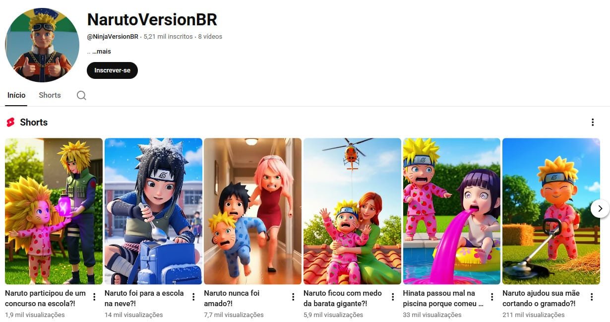 Canal no YouTube à venda – NarutoVersionBR  (5 mil inscritos) não monetizado