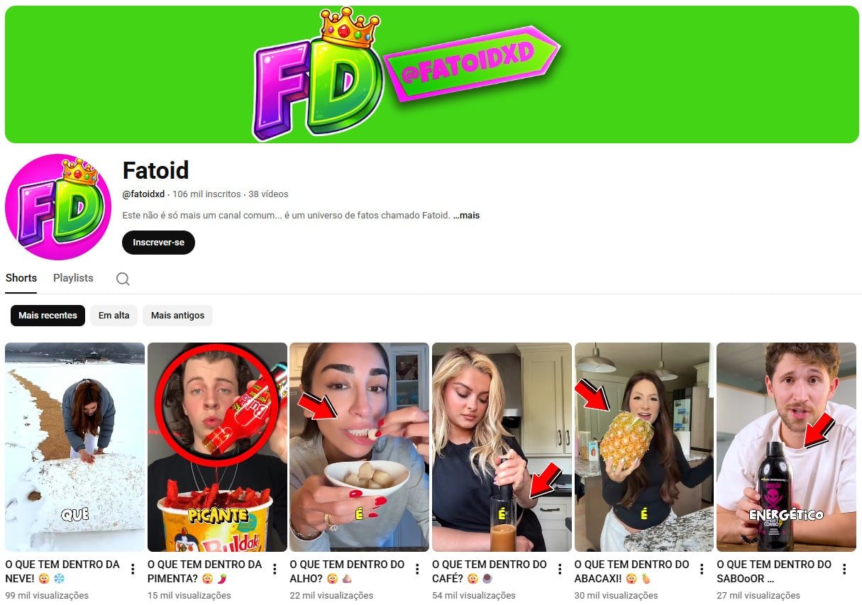 Canal no YouTube à venda – Curiosidades e Fatos (106 mil inscritos) não monetizado