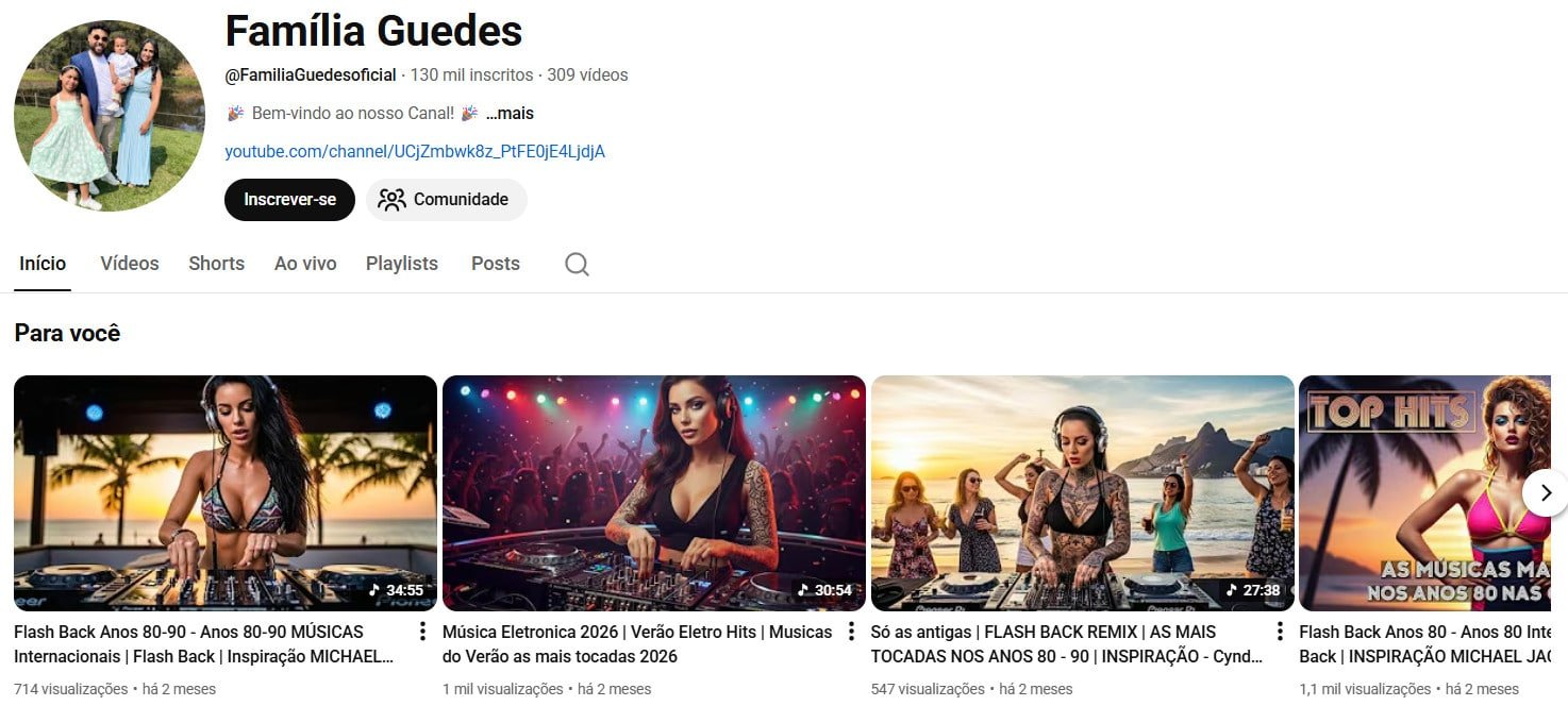 Canal no YouTube à venda – Música/Flashback e Entretenimento (130 mil inscritos) não monetizado