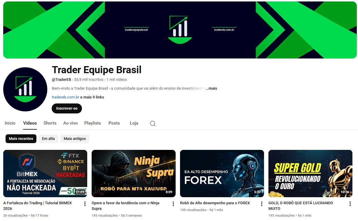Canal no YouTube à venda – Trader Equipe Brasil (Português) – Finanças/Investimentos e Forex (53 mil inscritos)