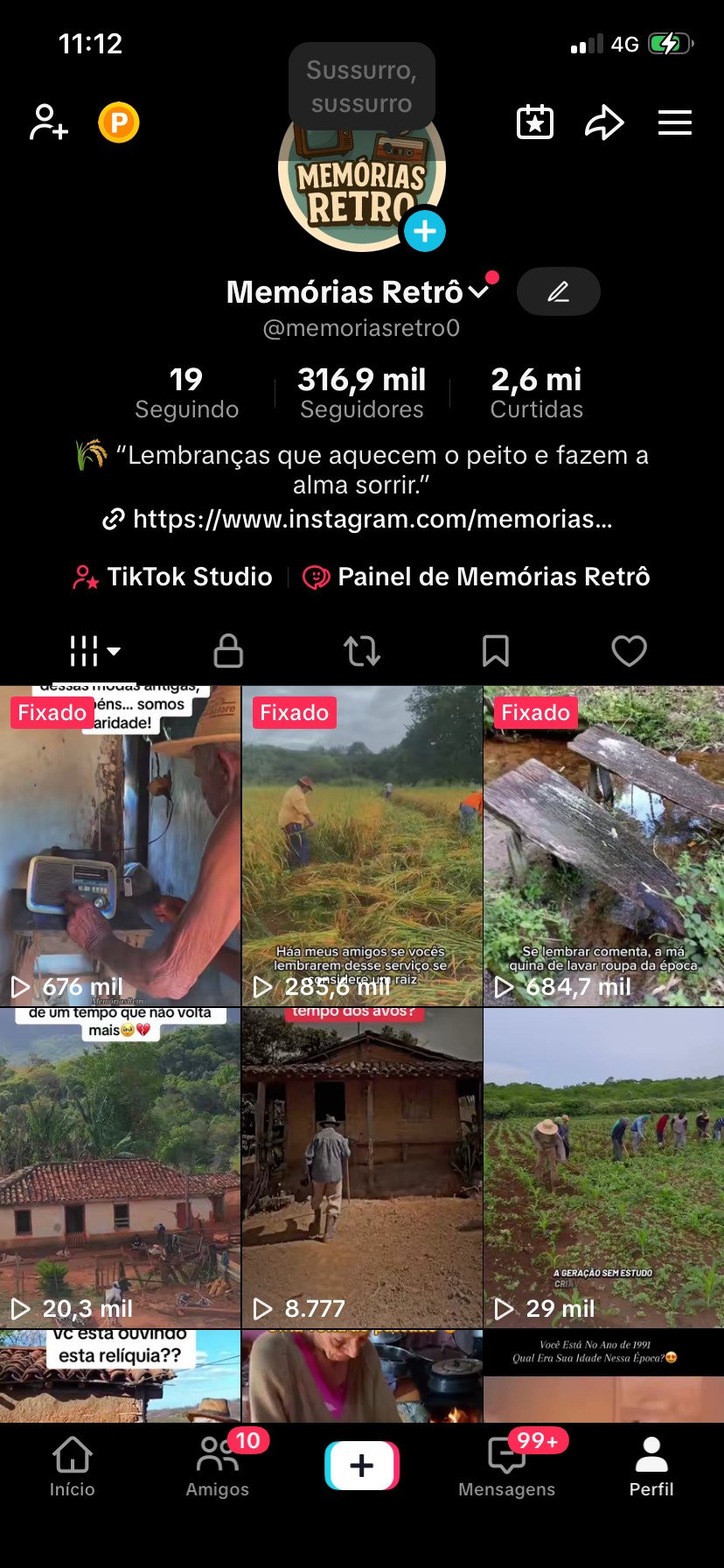 Vendo canal de nostalgia com 10,700 escrito