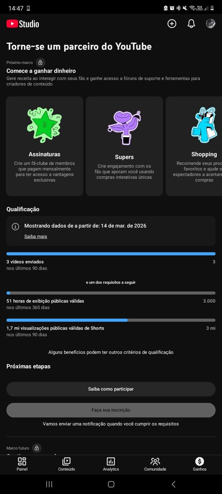 Canal com 40k de inscritos