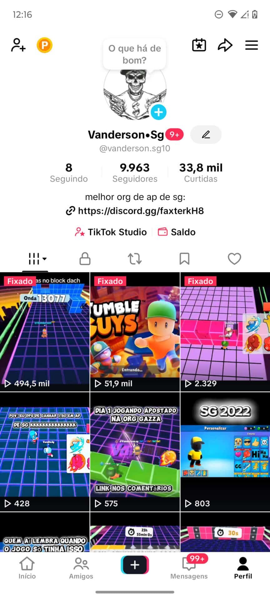 Vendo conta do Tik Tok pronta para monetizar com 10 mil seguidores
