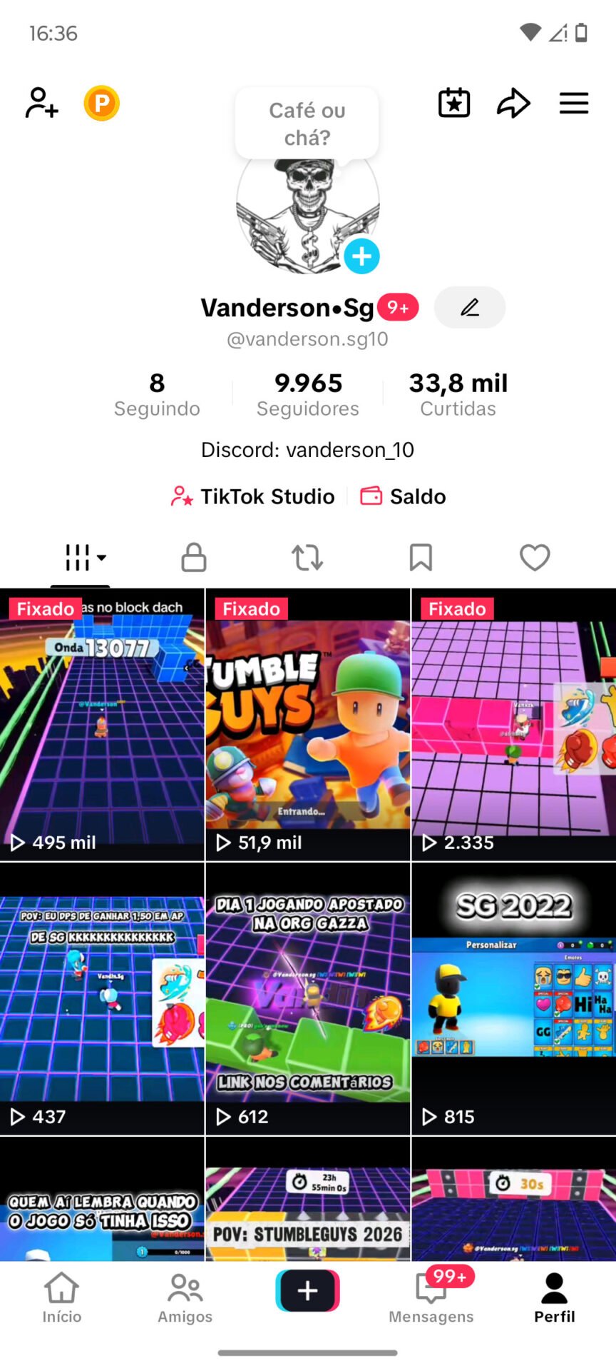 Vendo conta do tik Tok quase monetizando com 10 mil seguidores ou também tik Tok shopping