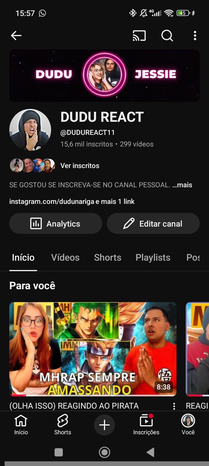 Canal 15.600 monetizando