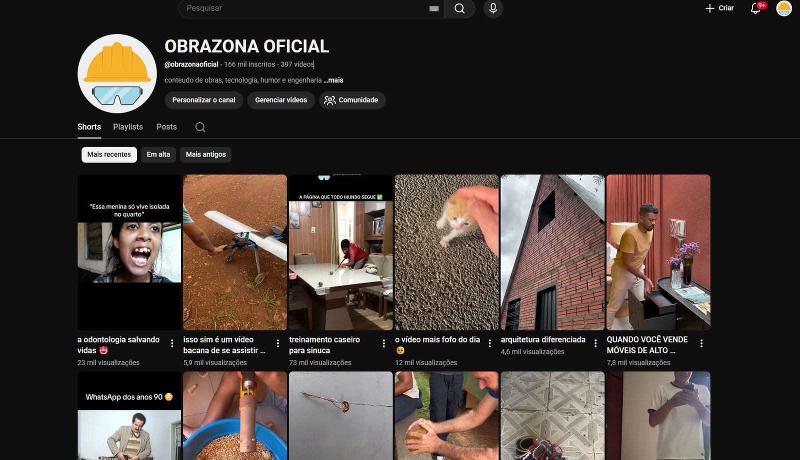 CANAL COM 170 MIL INSCRITOS, NICHO ENTRETENIMENTO