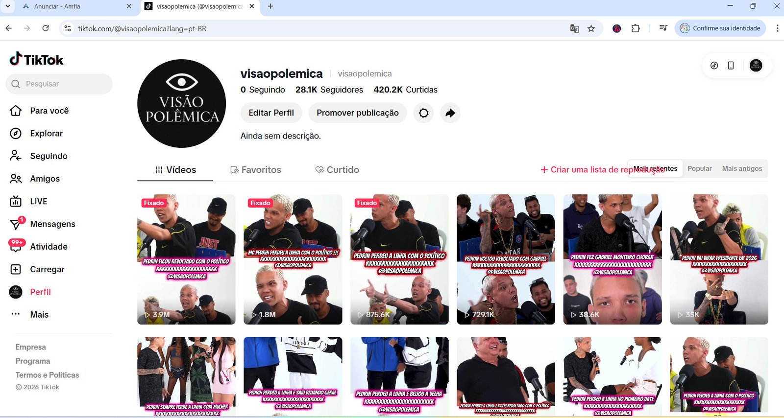 Conta no TIKTOK com quase 30K Reais !