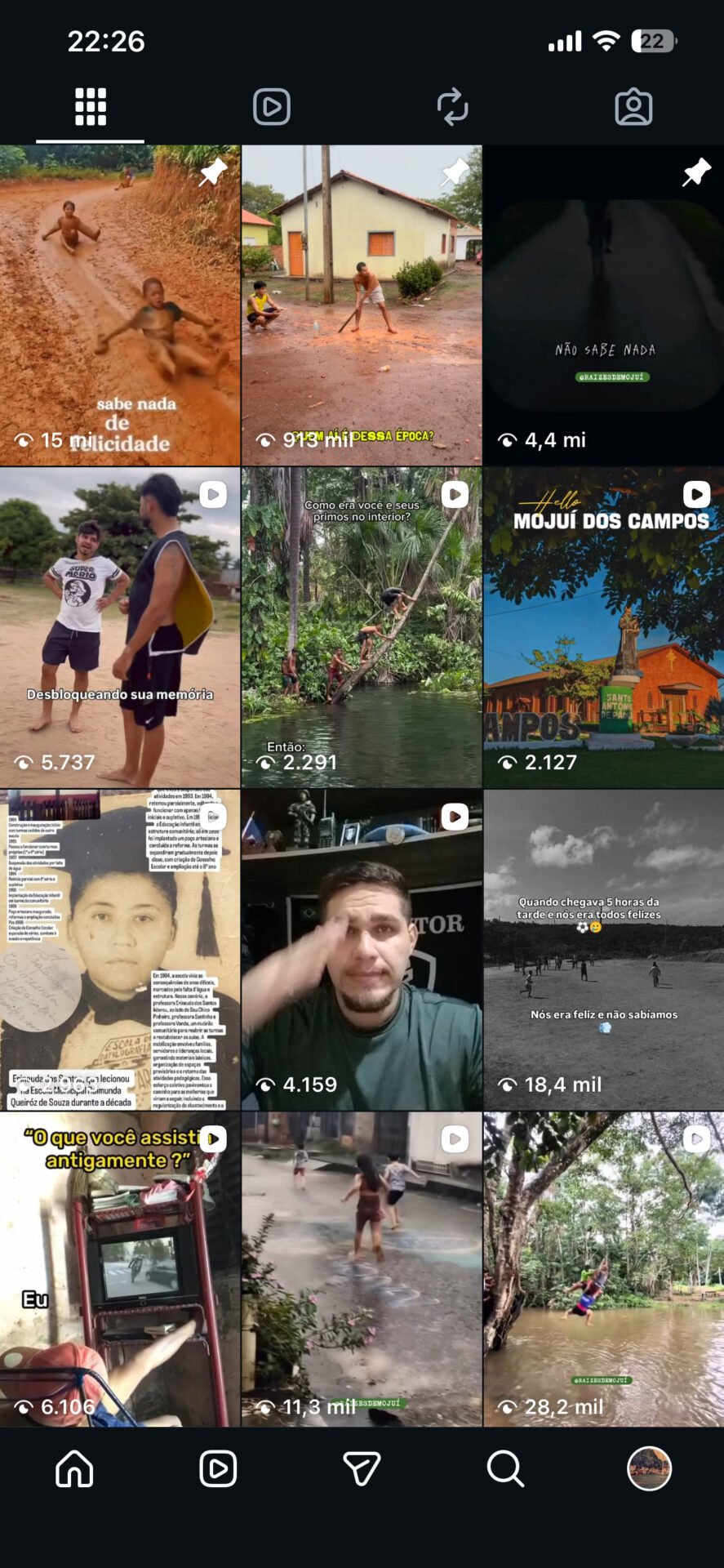 Perfil Instagram 37k seguidores com vídeo de 15 milhões de visualizações