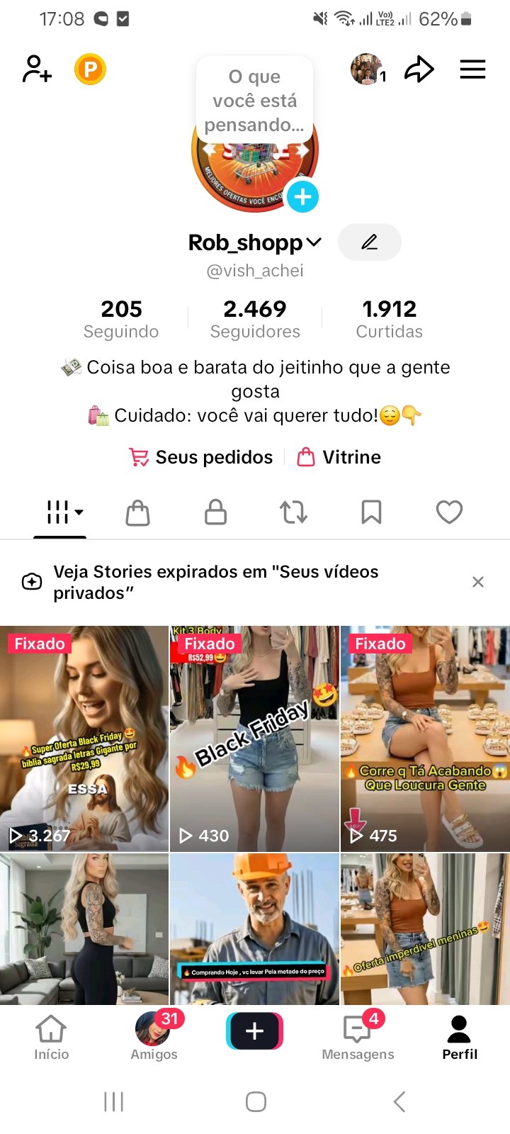 Conta boa para vender tiktok shopp