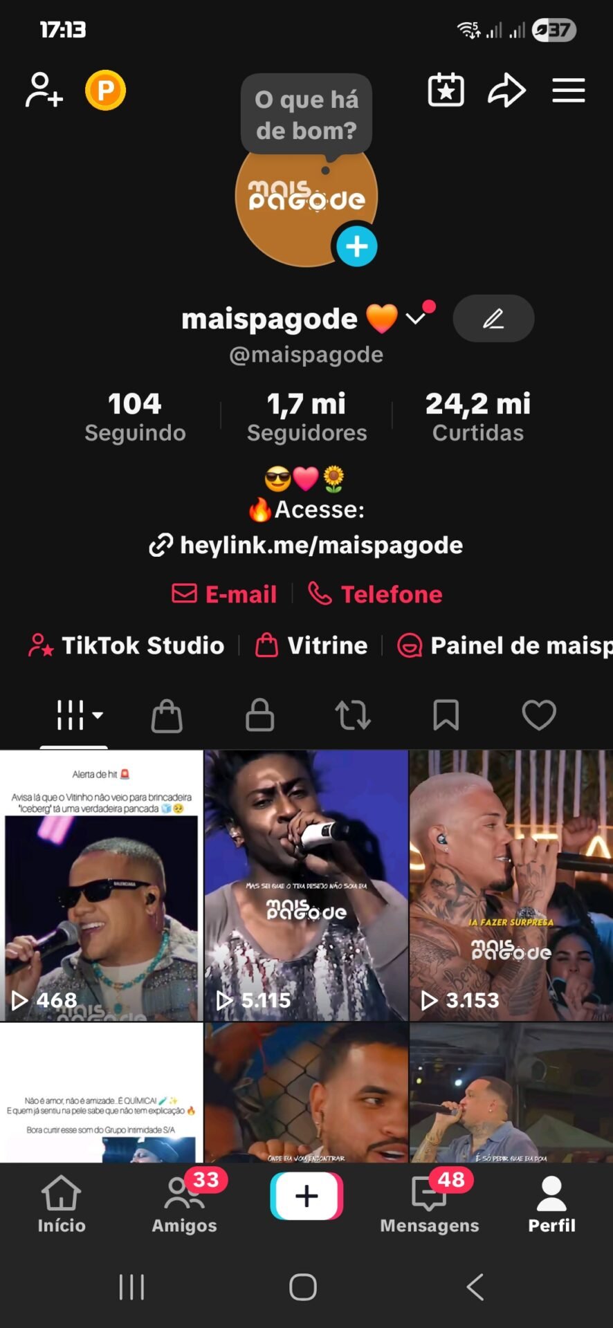 Venda de Tiktok com mais de 1,7 Milhões de Seguidores