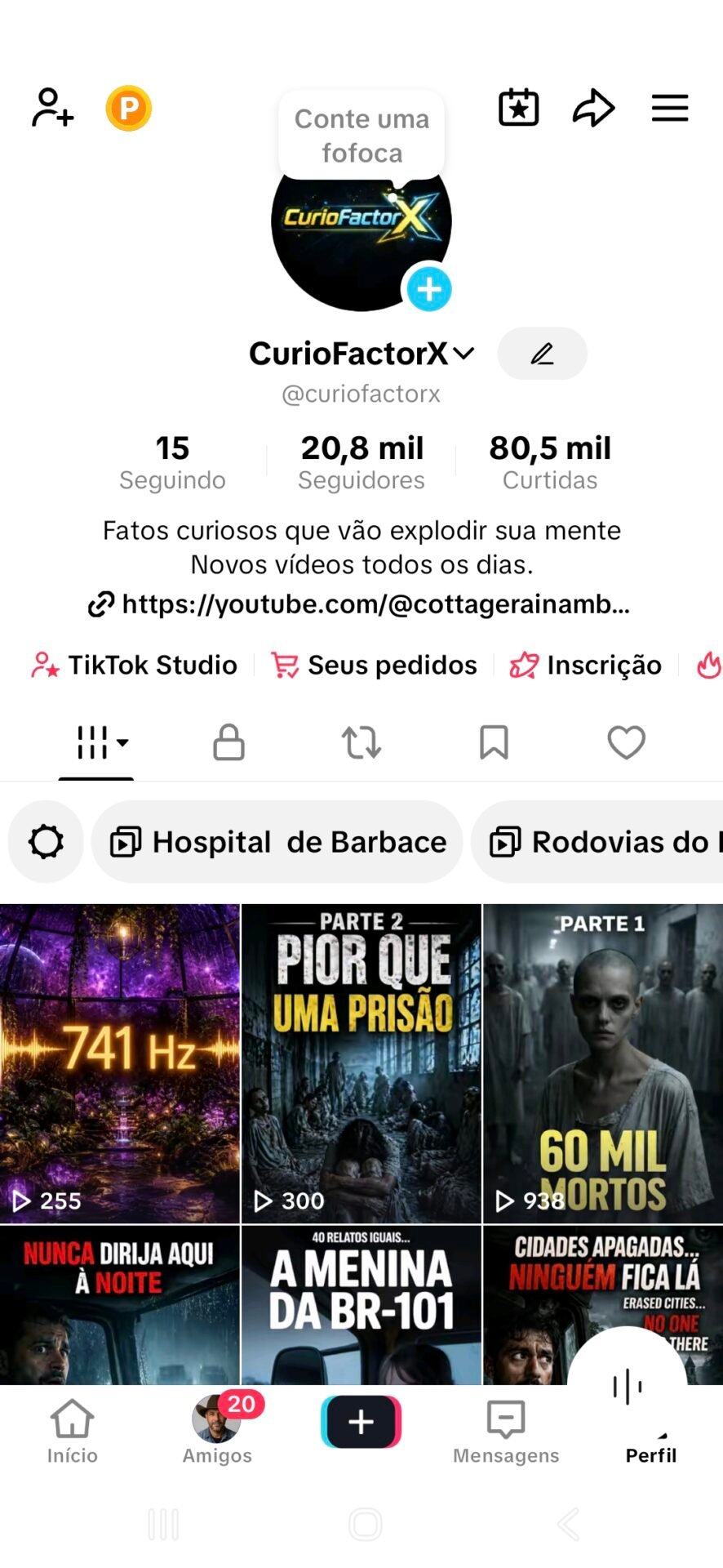 Quero vender o meu tiktok, pois não tenho mais tempo pra me dedicar. Ja monetizado, mais 20 800 inscritos, ACEITO PROPOSTA