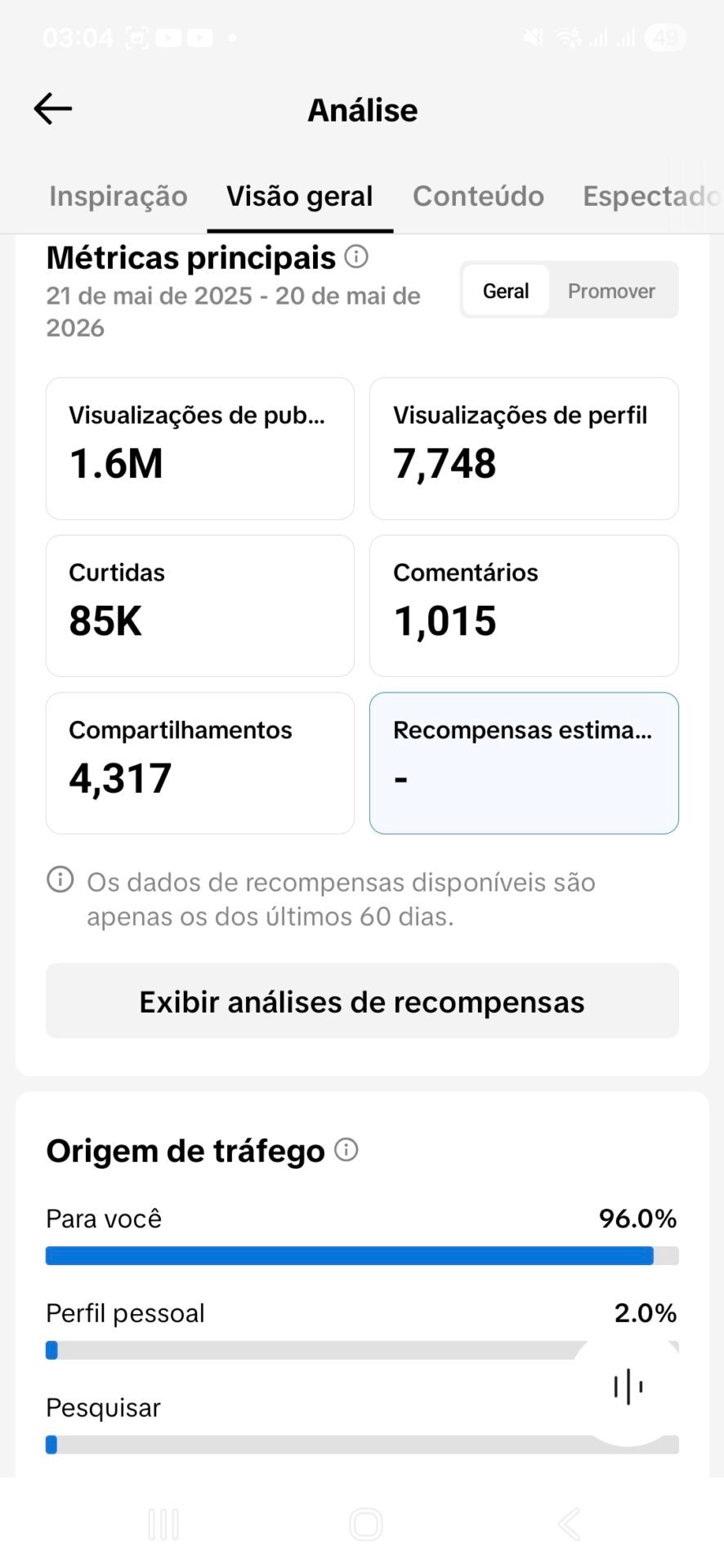 Quero vender o meu tiktok, pois não tenho mais tempo pra me dedicar. Ja monetizado, mais 20 800 inscritos, ACEITO PROPOSTA