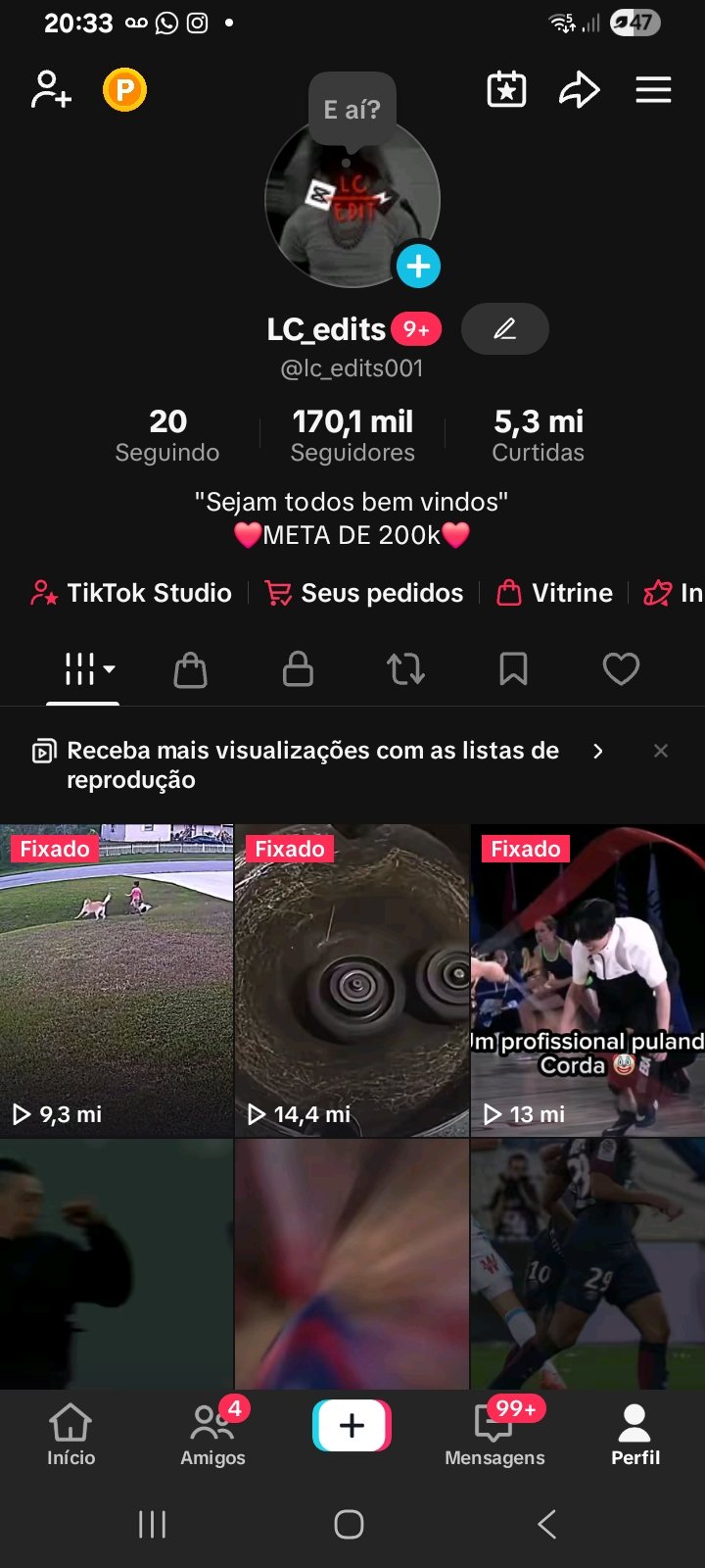vendo conta do tiktok com 170k