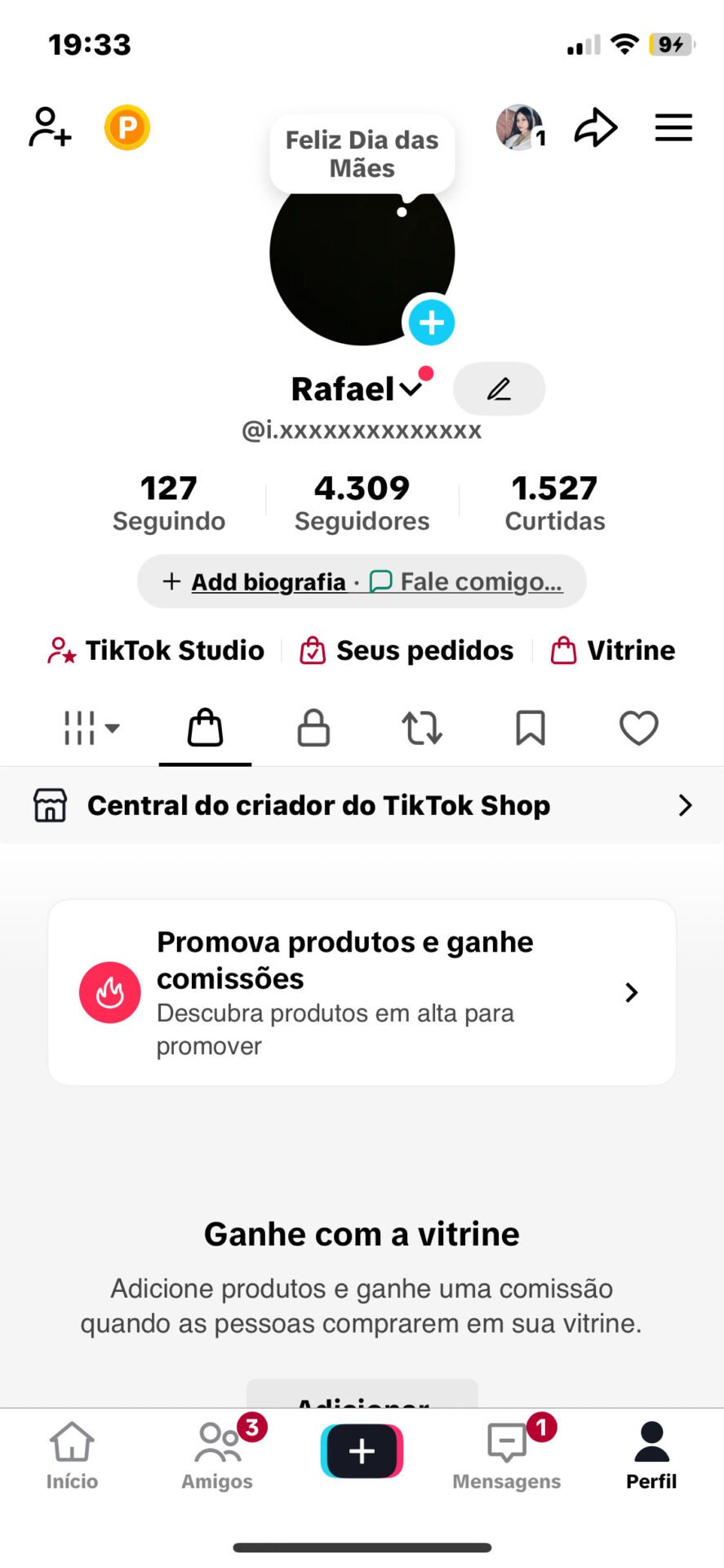 Conta do TikTok com 4,309 seguidores