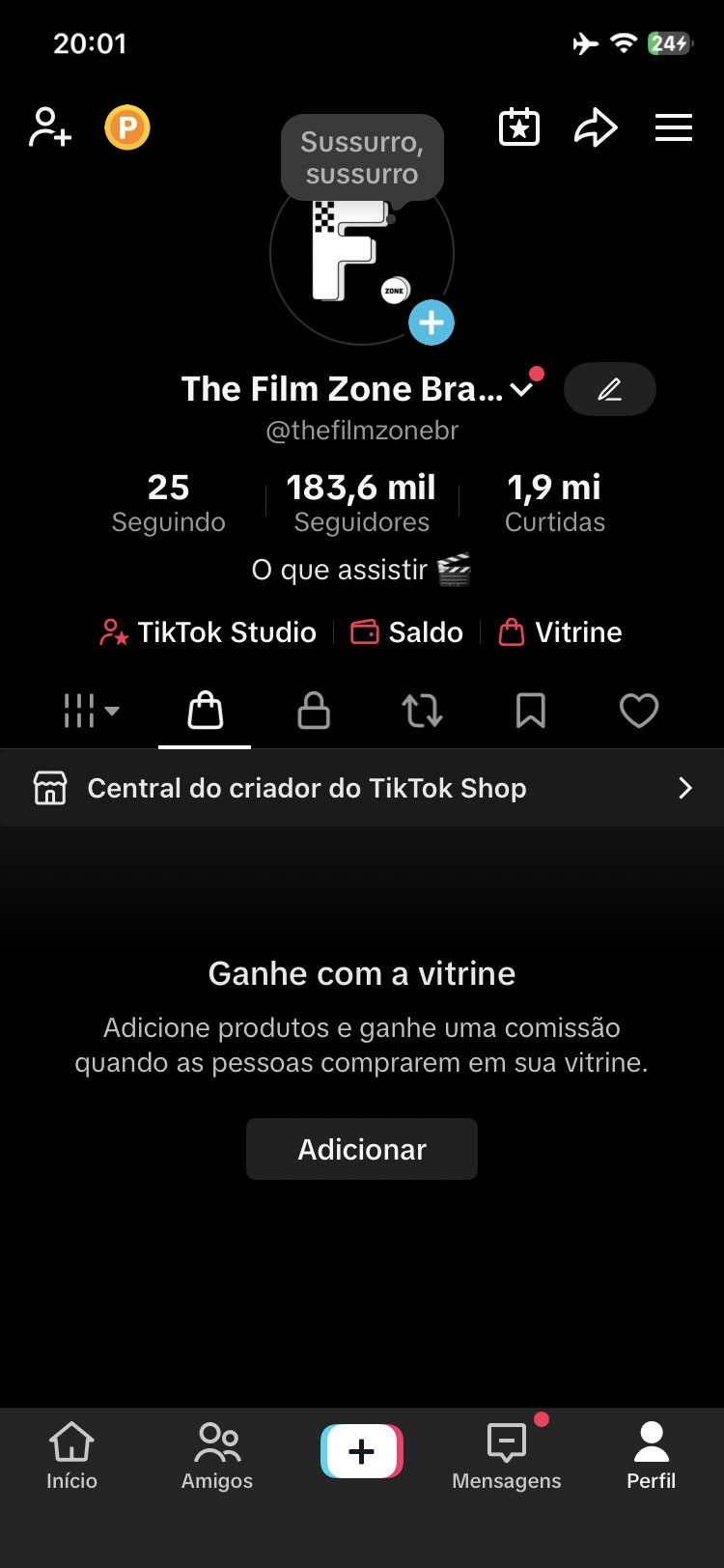 Conta tiktok 183mil seguidores!