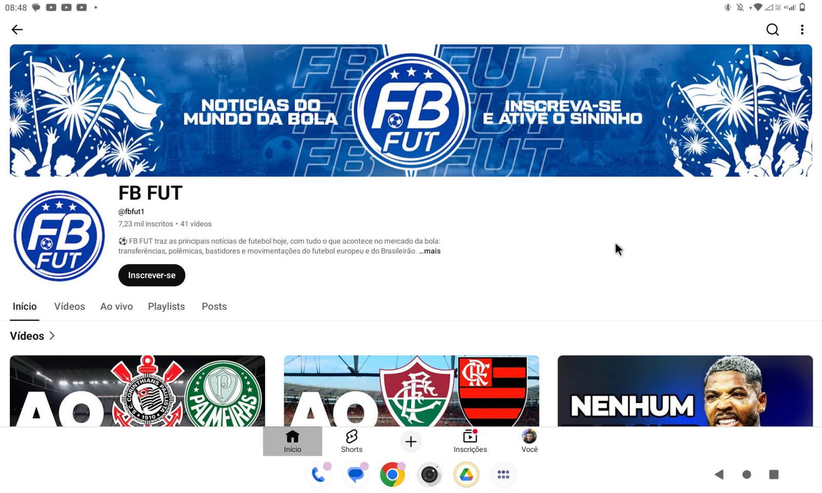 Canal de Notícias de Futebol Monetizado | 7.2k Inscritos | Receita Ativa